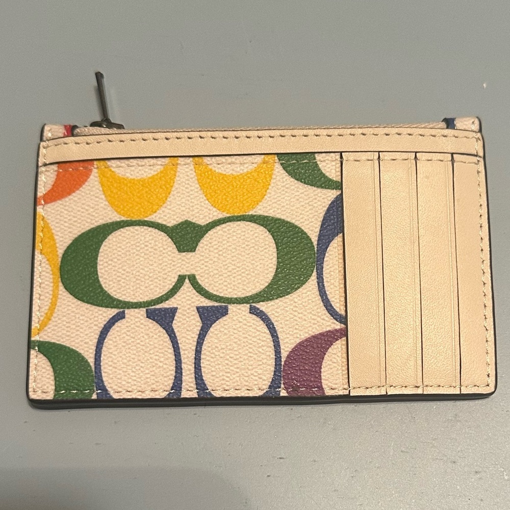 Zip Card Case In Rainbow Signature Canvas - image 2